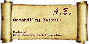 Andaházy Baldvin névjegykártya
